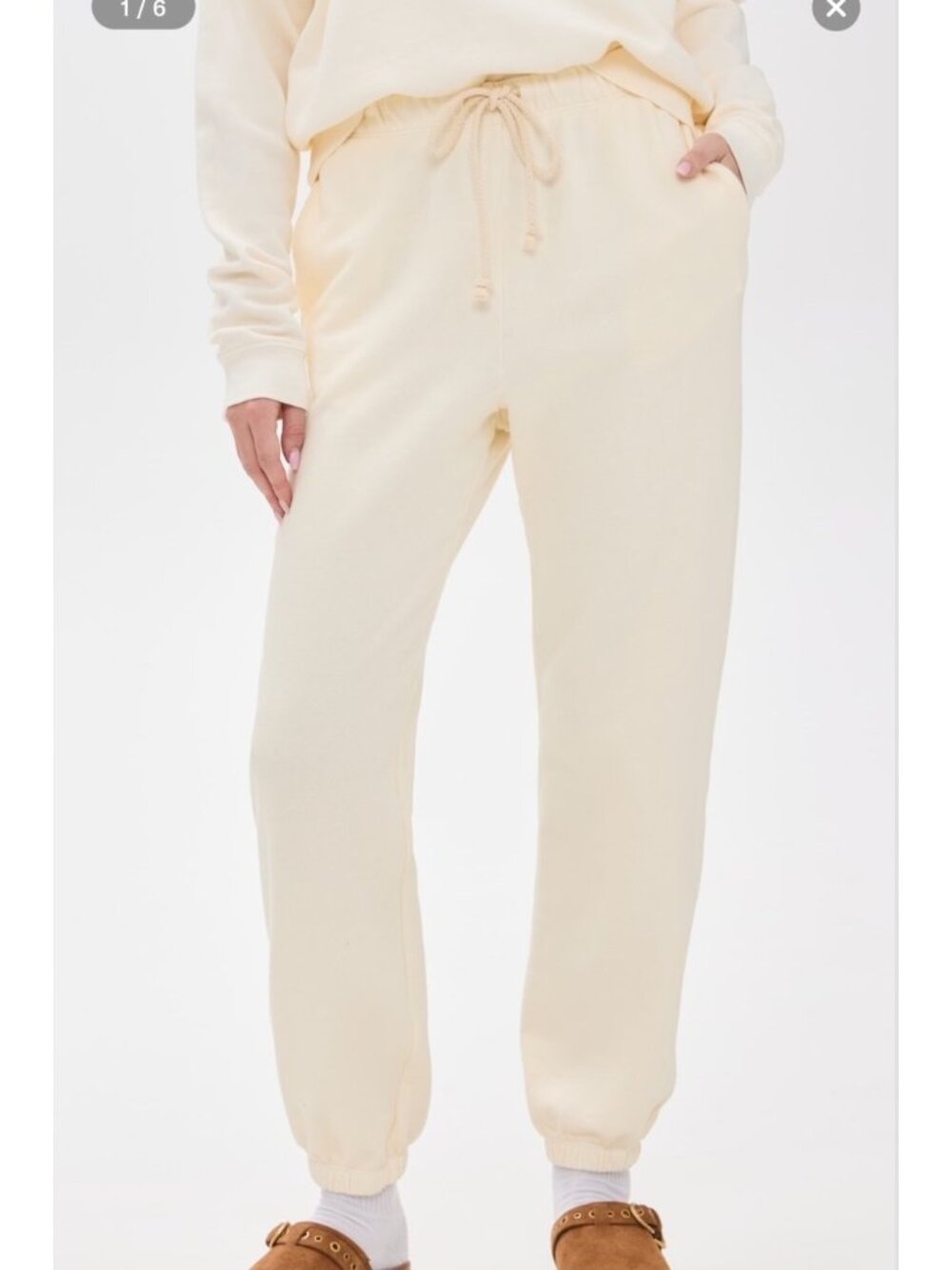 Reformation Organic Cotton Beige Boyfriend Jogger Sweatpants